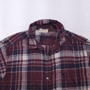 Hobbs Creek Madras Flannel Button Up Casual Shirt Mens Size Large L Red Blue